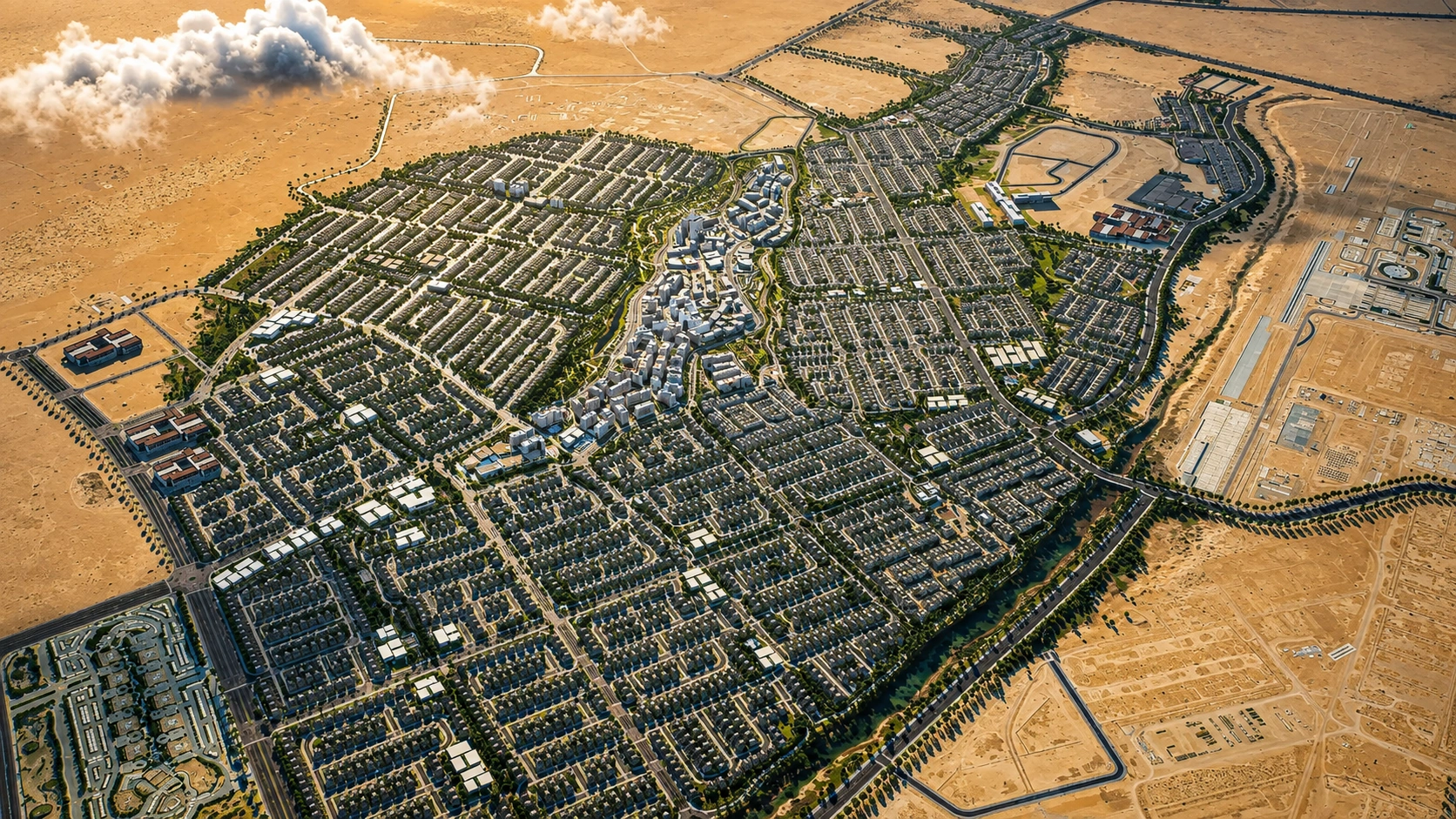A residential street in Sedra by ROSHN